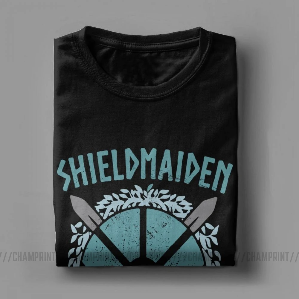 Футболка для мужчин Shield Maiden Повседневная футболка с коротким рукавом и вырезом