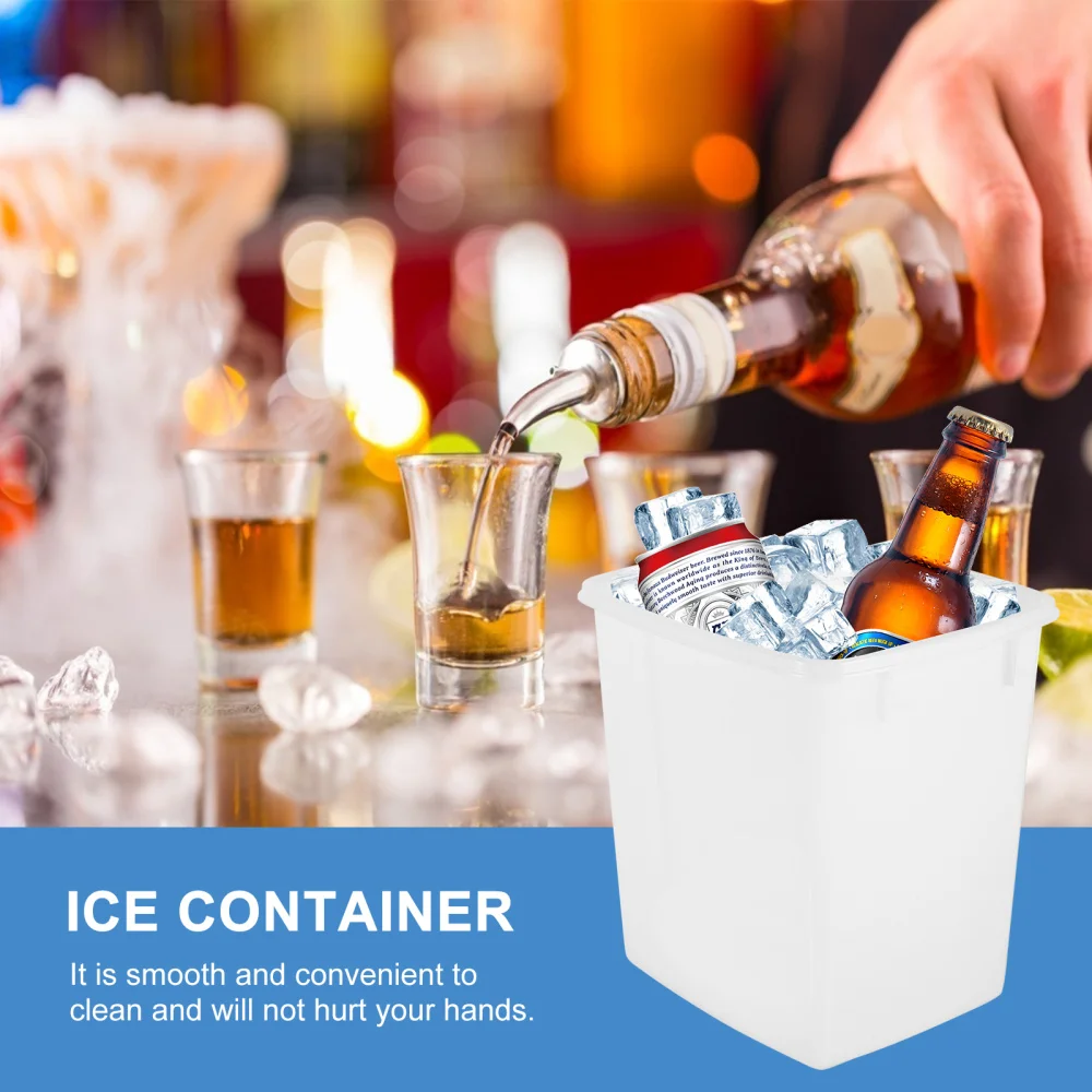 

1Pc Cold Drinks Tea Storage Container Ice Holder Bucket with Lid (White)