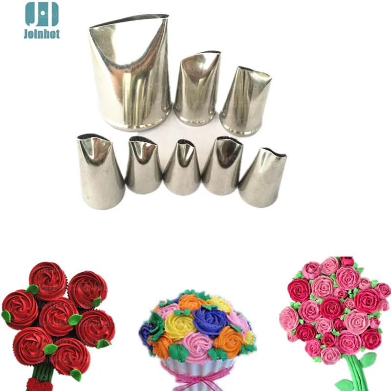 8pcs Инструменты для выпечки 8 шт. розовые насадки в виде цветов креативная глазурь трубопровод насадка Кондитерские наконечники торт сахарный поделка инструменты для украшения - Цвет: 8pcs
