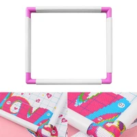 plastic handhold square shape embroidery plastic frame hoop cross stitch craft diy tool white stitching cloth support frames