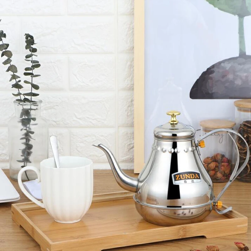 Золотой чайник из нержавеющей стали с фильтром кофейные горшки европейский