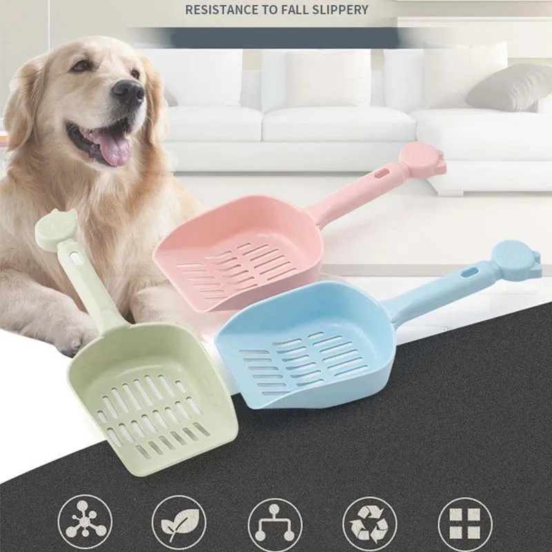Candy-colored thickened cat litter scoop Hollow cat litter scoop Pet cat litter box cleaning supplies