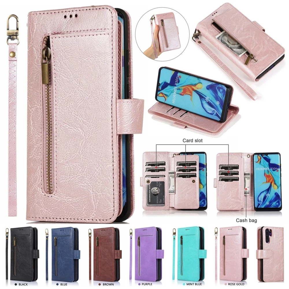 

Многофункциональный съемный кожаный магнитный ударопрочный чехол-кошелек для Huawei P30 Pro P20 Pro Lite Mate 20 30 с отделениями для карт