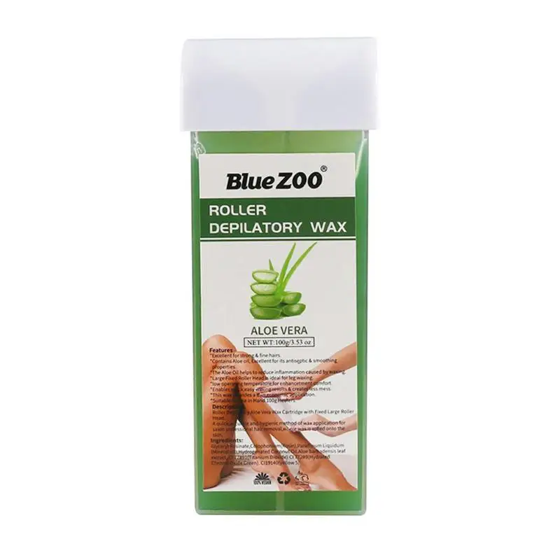 Aloe 100 г восковой картридж для депиляции рулон кожи эпиляция нагреватель восковой крем 12 вкус рулон горячий воск всех типов кожи - Цвет: Aloe