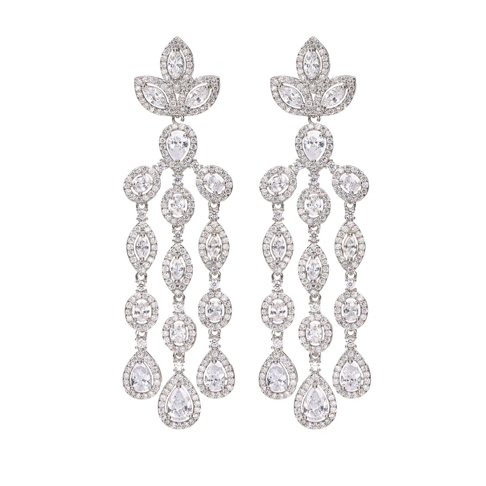 

Bettyue моде в виде капли воды, внешний вид в виде капель с кристаллами в форме женские изысканные ювелирные изделия Свадебная вечеринка гениальный украшение с цирконием