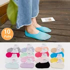 10 парлот невидимые женские носки нескользящие Лоферы носки удобные носки женские аксессуары различные цвета