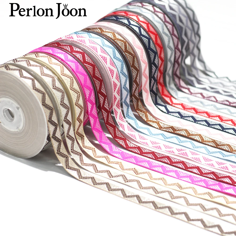 1.5cm multi-color polyester zigzag Jacquard Webbing braid ribbon for gift Wrapping bag apparel decorative accessories Z | Дом и сад
