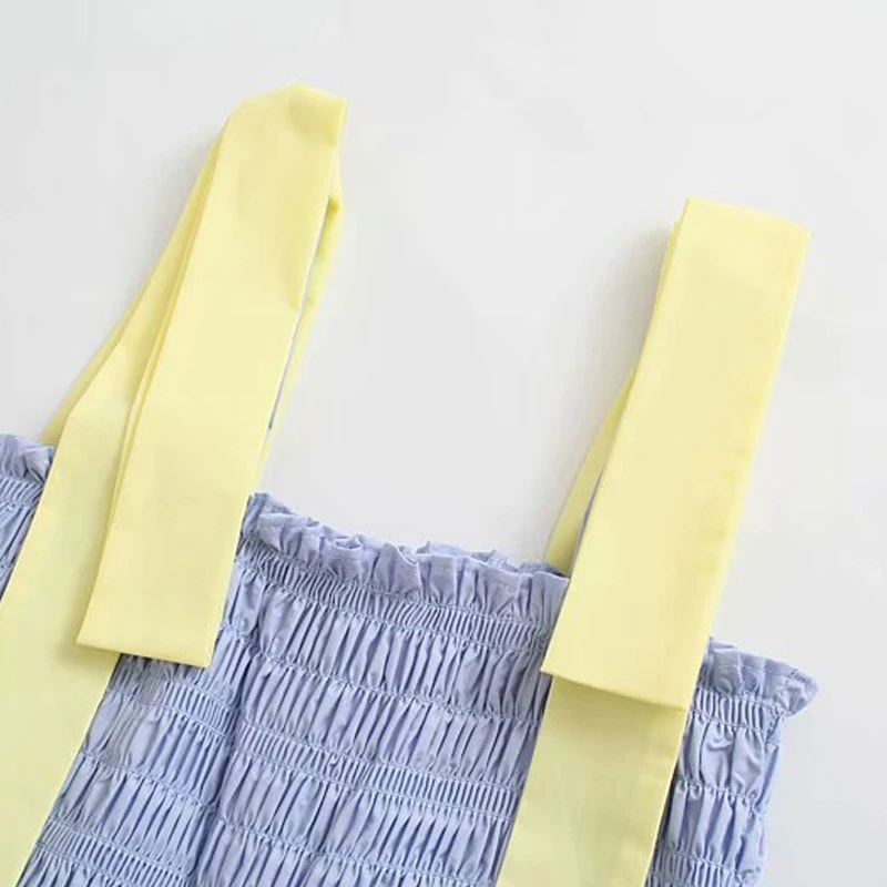 

Women Summer Sweet Mini Tank Dress 2021 Sleeveless Elastic bust Patchwork Bandage Female Elegant Street Bud Dresses Clothing