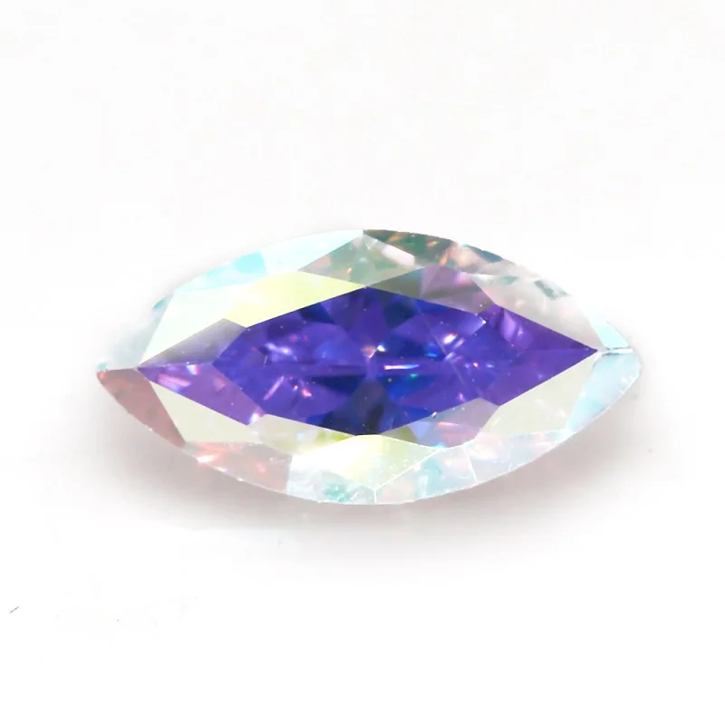 

Size 3x6~10x20mm AB Multicolor Cubic Zirconia Stone Loose Marquise Shape Plating AB Color CZ Stone Synthetic Gems