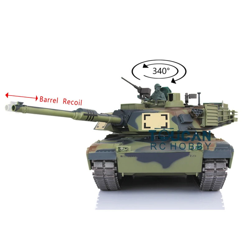 2 4G Henglong 1/16 6 0 Модернизированный металлический M1A2 Абрамс Р/У танки 3918 отдача