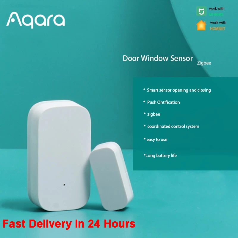 Датчик открытия окон и дверей Aqara Zigbee Беспроводной сенсор работает с приложением