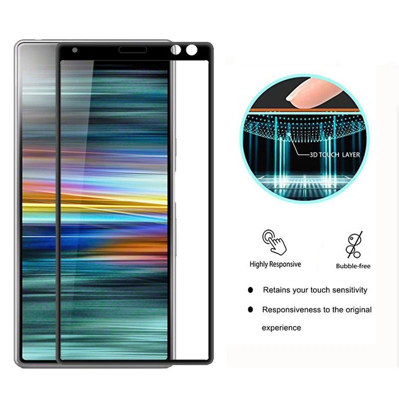 Закаленное стекло для sony Xperia 10 Plus Защитное экрана полное покрытие протектор Xperial