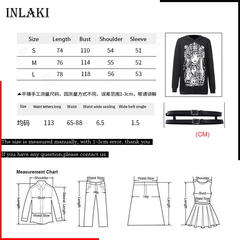 

Spring Autumn Fashion Women Black Hoodies Skull Sorceress Print Gothic Hooded Sweatshirt Female Hip-hop Streetwear Pollover