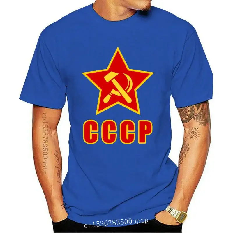 

Новая советская футболка с надписью, мужские летние топы, футболки СССР, футболки с символикой России, футболка с красным флагом политическ...