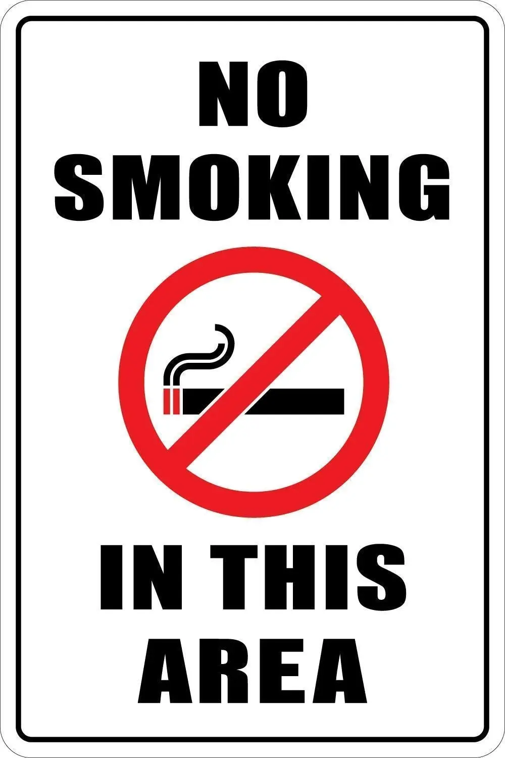 

Tin Sign Warning No Smoking in This Area Metal Signs for Outside & Inside 8x12 inchs