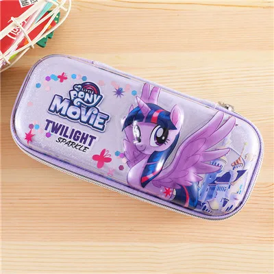 Purple 2 Kawaii Маленький Пони пенал; Забавный 3D единорог Пинки Пирог коробка для карандашей сумка для девочек большие канцелярские школьные принадлежности подарок - Цвет: Purple 2