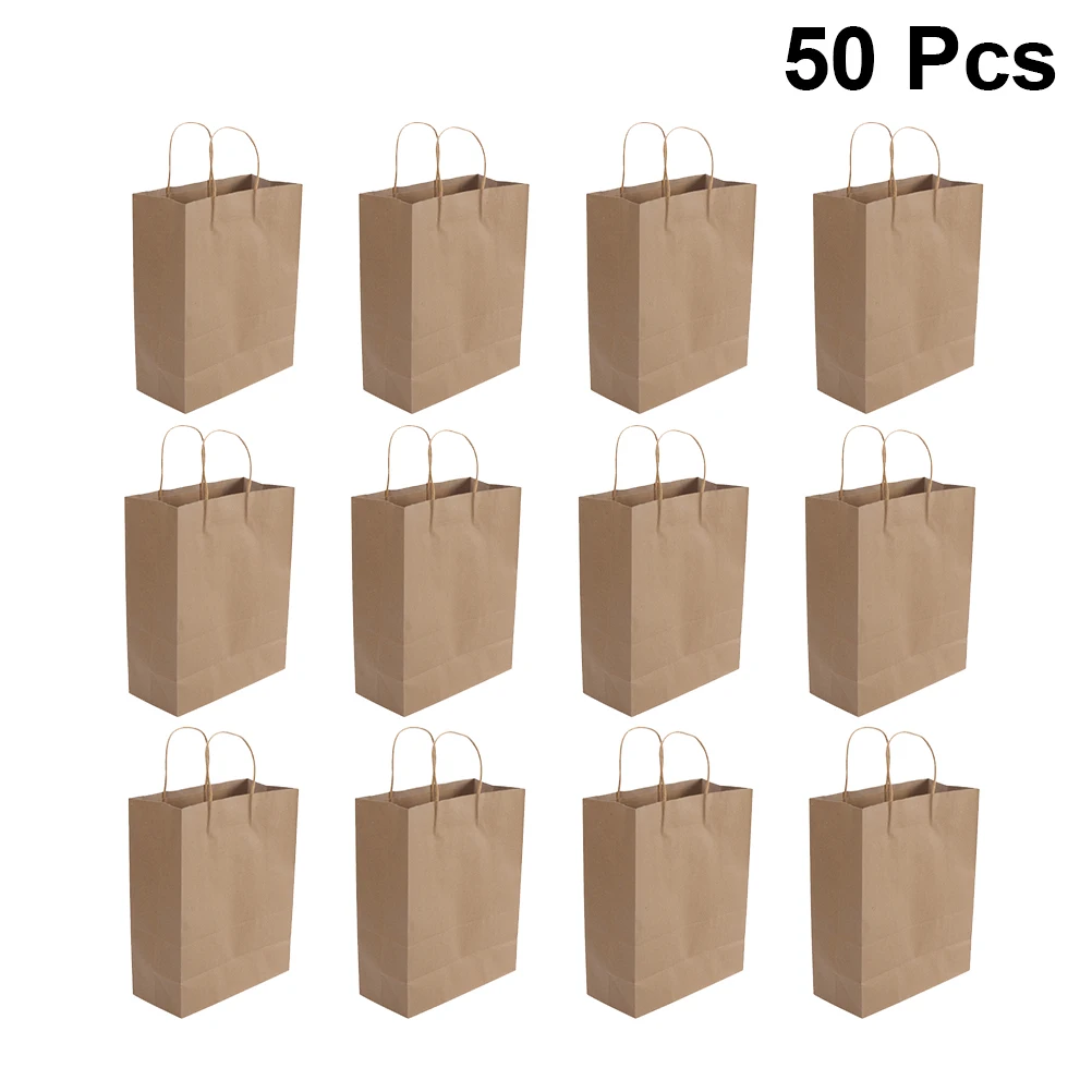 50 шт крафт бумажный пакет с ручкой коричневый конфет держатель сахара Упаковка