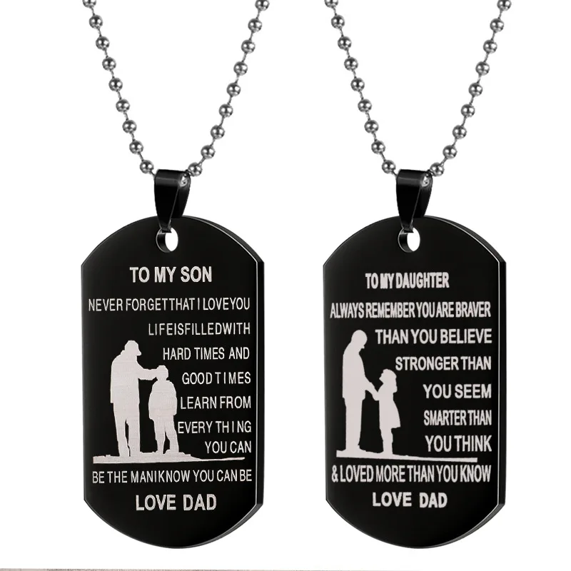 Лидер продаж ожерелье с биркой из нержавеющей стали подвеска надписью Мой сын