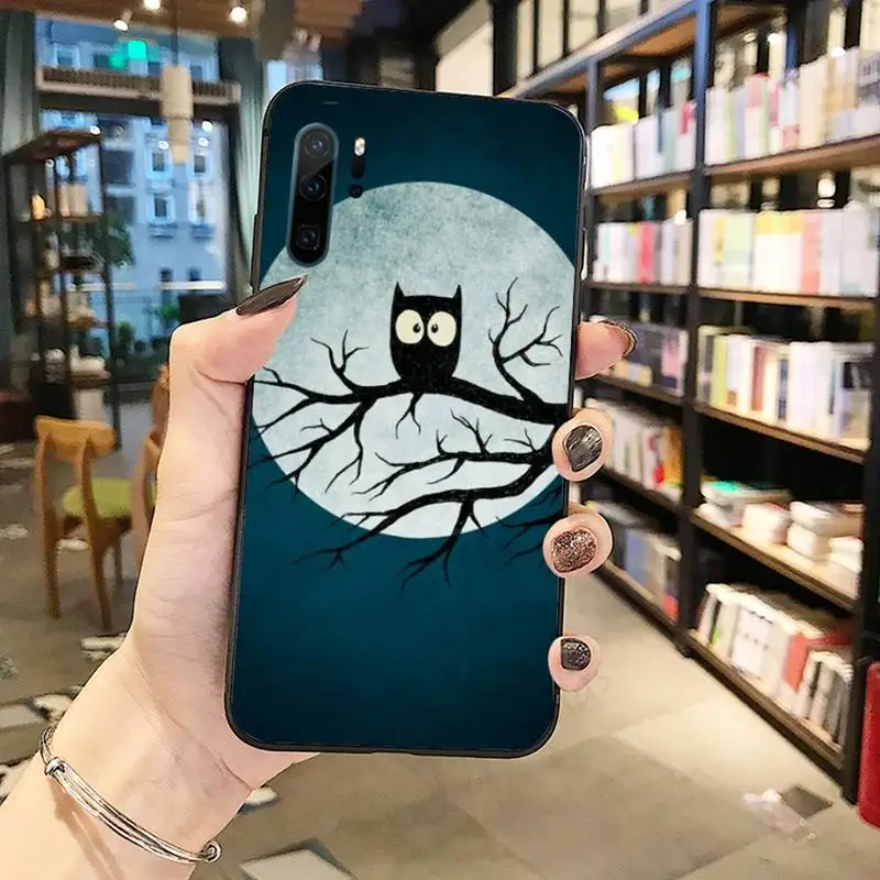 

Cute Owl animal painting Phone Case Funda For Huawei P9 P10 P20 P30 Lite 2016 2017 2019 plus pro P smart cover funda coque