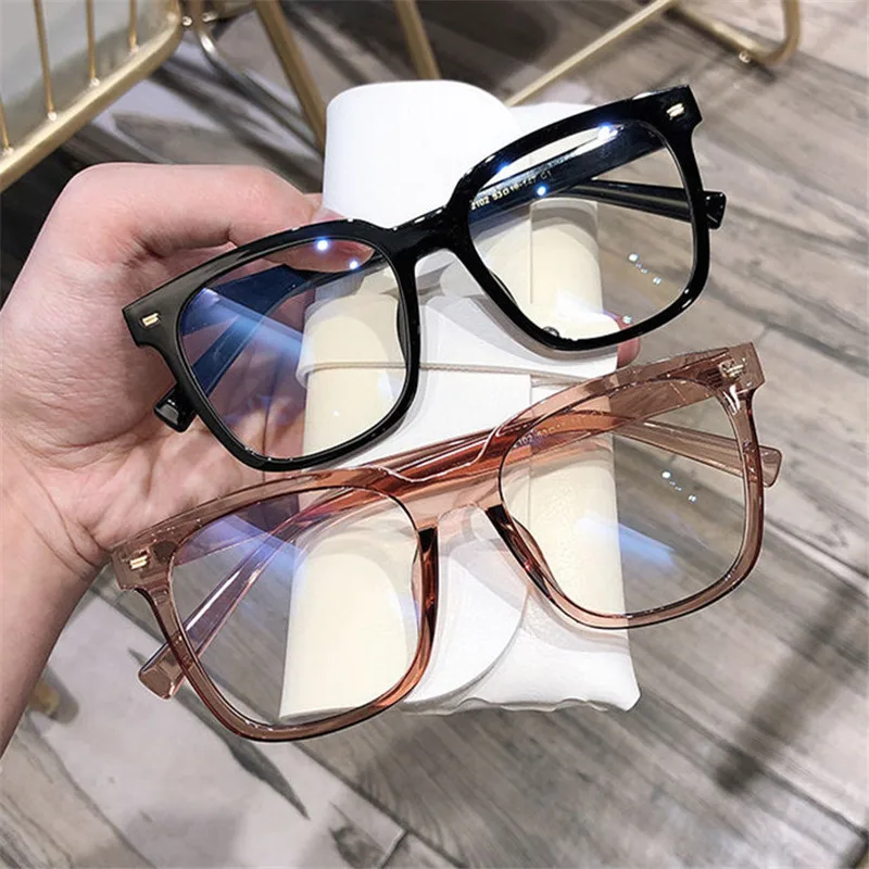 

Men's Square Anti Blue Light Eyeglasses Women Brand Designer Eyewear Male Glasses Female Big Frame Shades