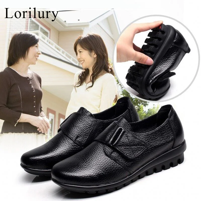 Туфли женские на танкетке из натуральной кожи с плюшевой подкладкой|Обувь без