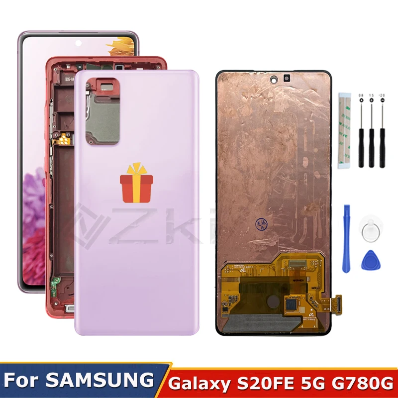 

6,5 "Amoled для Samsung Galaxy S20 FE 5G LCD G780f дисплей G780g дигитайзер сенсорный экран S10 Lite батарея задняя крышка Замена