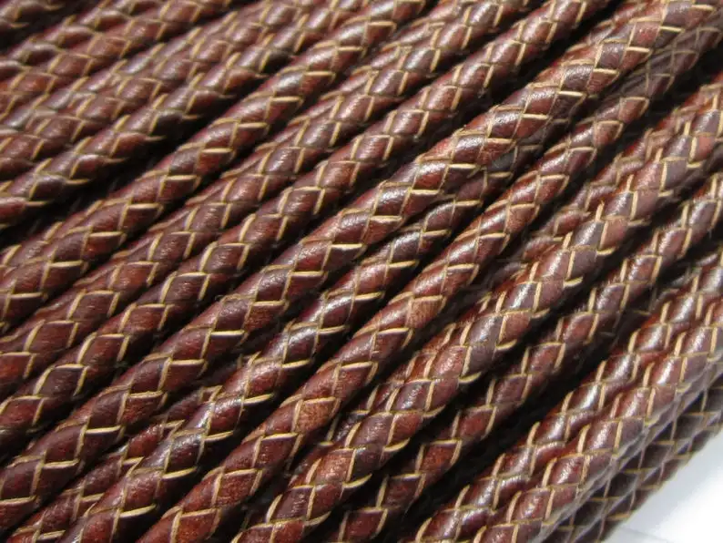 5 мм круглый кожаный шнур плетеные Проблемные кожаные полоски|Ювелирная
