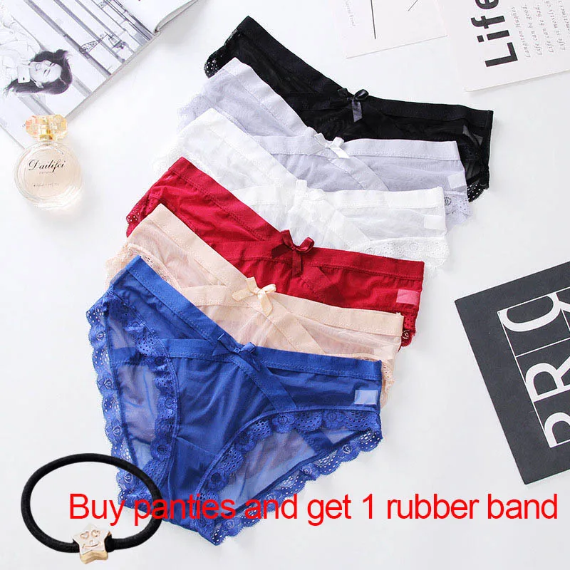 Женские Привлекательные трусики кружева край низкая талия ультра тонкие
