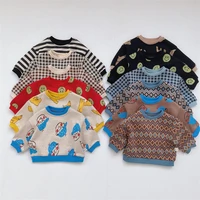 toddler knitted sweater with print striped christmas baby autumn knit pullover newborn cute knitwear boys girls winter clothes