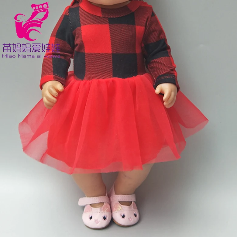 

For 43cm baby doll red dress for 18" baby doll clothes for 18 inch girl doll baby girl gifts