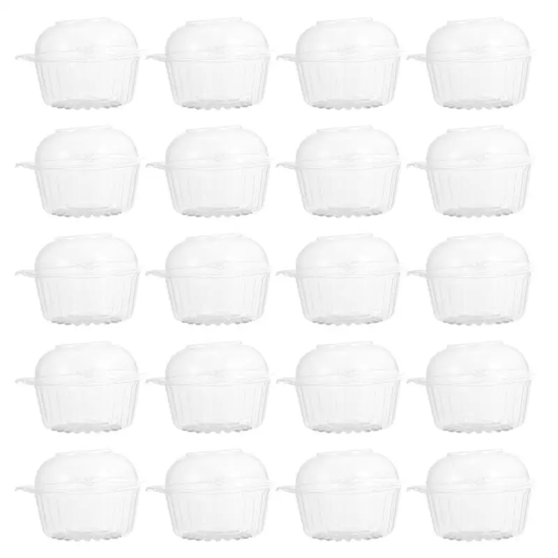 

100pcs Disposable Cake Case Transparent Food Box Cake Packing Box Cupcake Holder