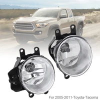 2 pcs round chrome housing clear lens car fog lamp driver passenger side auto fog light for toyota tacoma 2005 2011