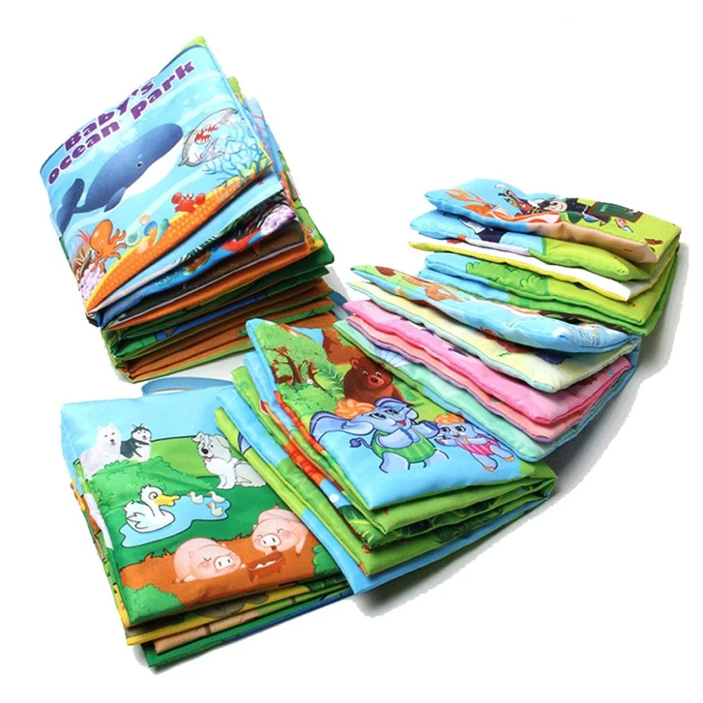 

10 Pages Baby Toys Infant Kids Early Development Cloth Books Colorful Educational Unfolding Activity Book Rattles Mobiles Toy