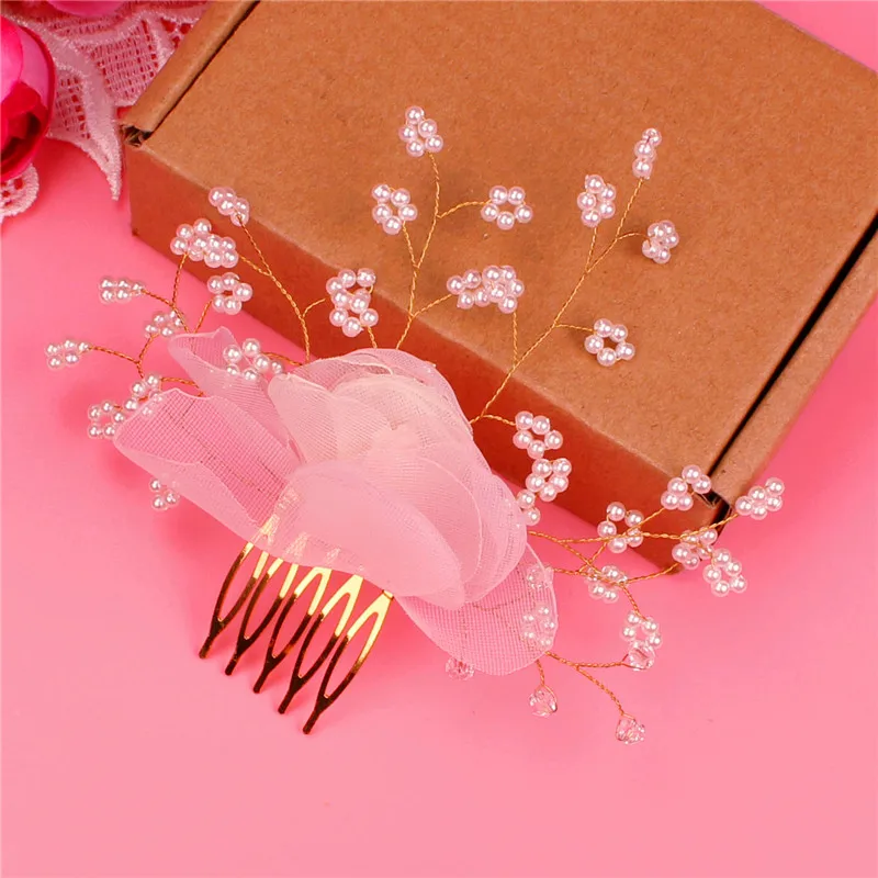 

YJWSXF exquisite handmade headdress bridal headdress pearl headdress rhinestone headdress wedding headdress