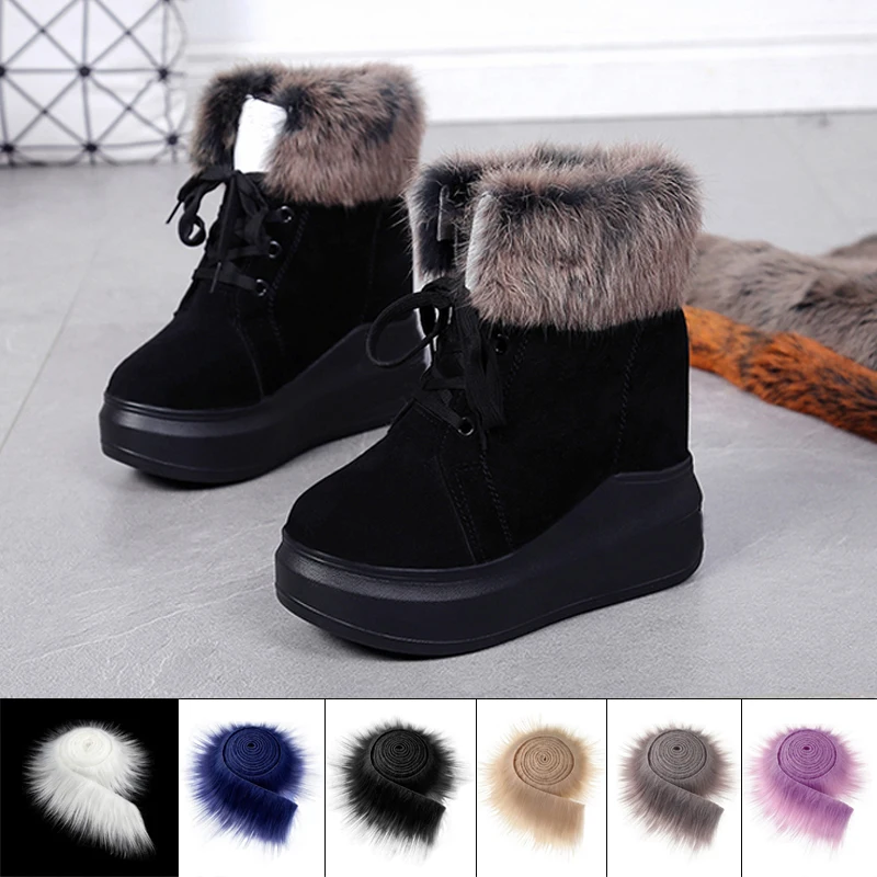 

1.5M Plush Faux Fur Trim Fluffy Lace Furry Trimming For Hat Coat Hood Shoes Garment Materials DIY Sewing Accessories Home Decor