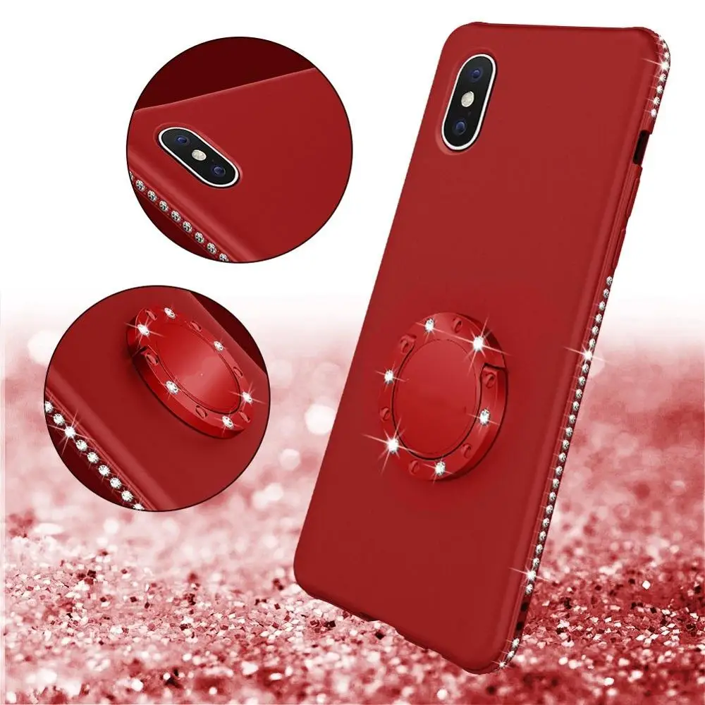 Алмазный чехол для Xiaomi Redmi Note 7 6 5 Pro Red mi 6A K20 Чехол 9T 9 8 SE A2 Lite Play Ring Kickstand Case |