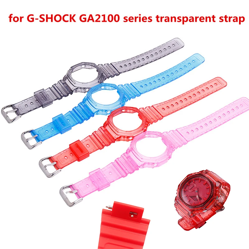 

Watch accessories replacement is suitable for Casio watch belt farm oak GA2100 ice tough transparent case strap modification