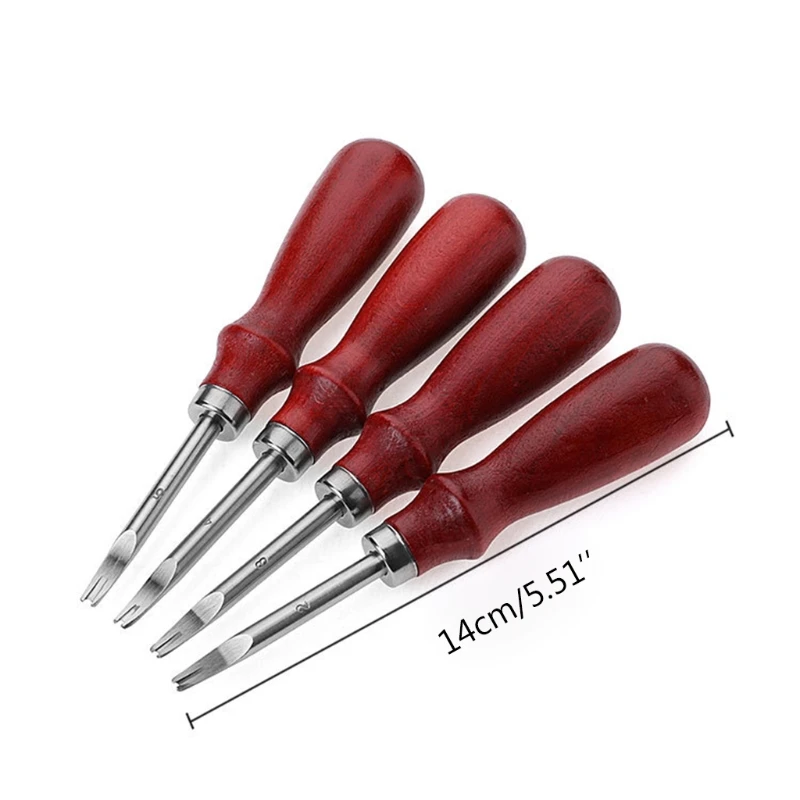

4Pcs Edge Leather Beveler Craft Beveler Cutting Beveling Leather Skiver Tool DIY