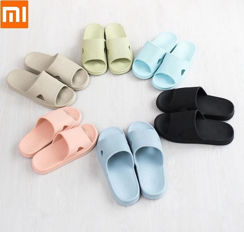 Xiaomi один облако сезон лето; домашние тапочки для Ванная комната Тапочки для ванной, на плоской подошве из мягкой дышащей ткани Для женщин Для мужчин Повседневное сандалии; не скользящая обувь; тапочки; сезон лето
