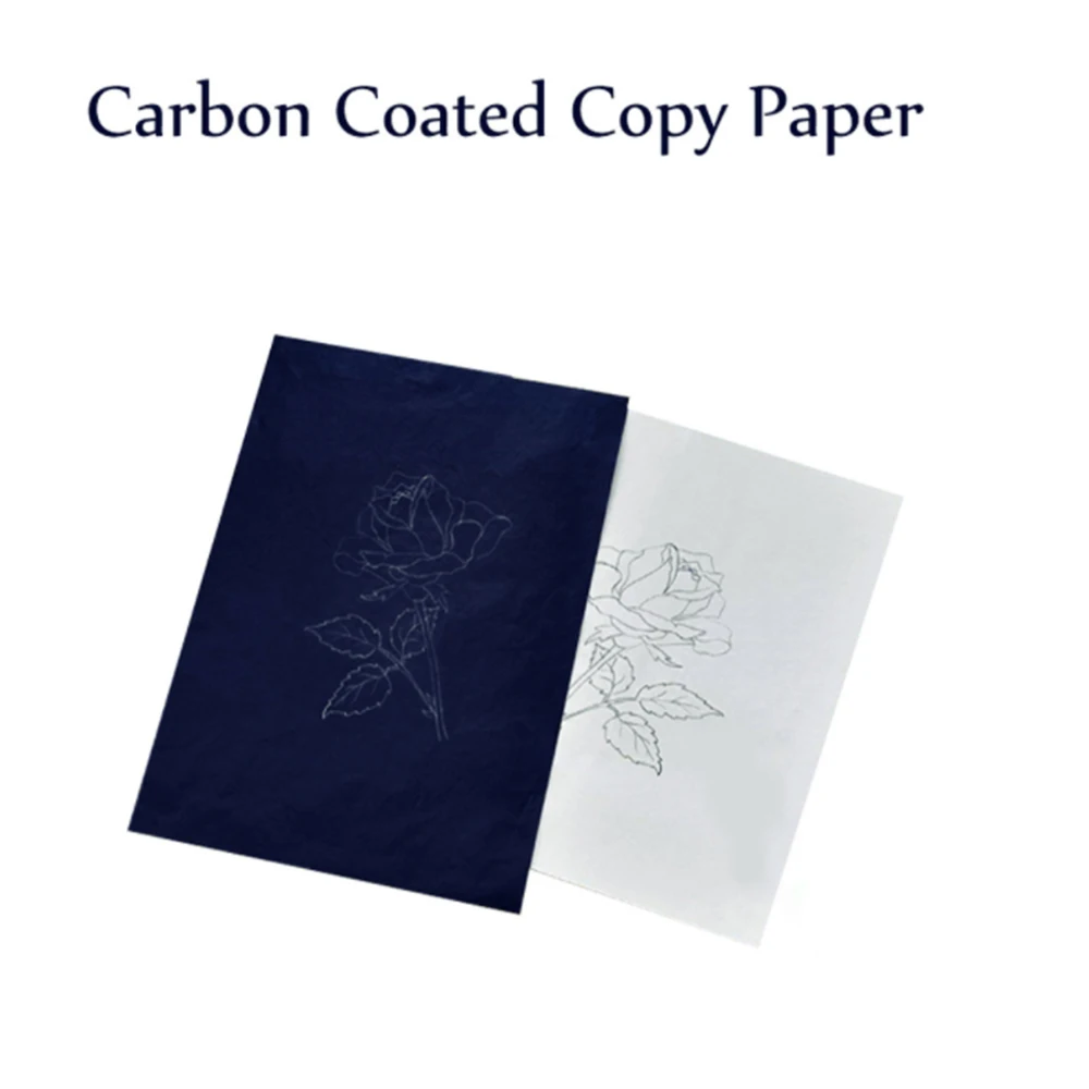 

50 Pcs Carbon Paper Double Sided Carbon Paper Thin Type Stationery Paper Copy Paper Office School Stationery Supplies Black Blue