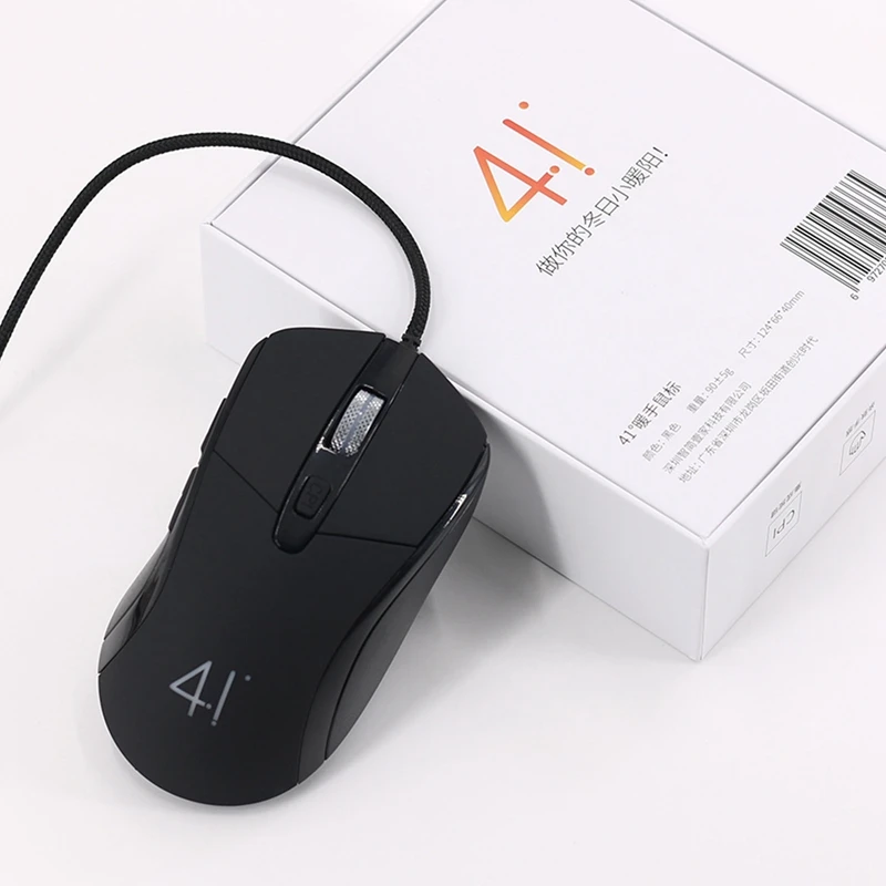 

41Celsius Warm Hands Wired Mouse,Luminous Mouse Gradient Color Mouse Fever Mouse,E-Sports Games,Matte Black