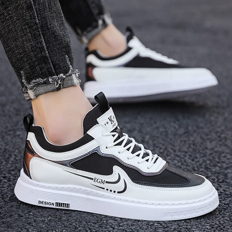 

Spring Summer Casual PU Leather Shoes Trend Men's Shoes Wild Mens Flats Shoes Waterproof Non-slip Board Shoes Male Footwear