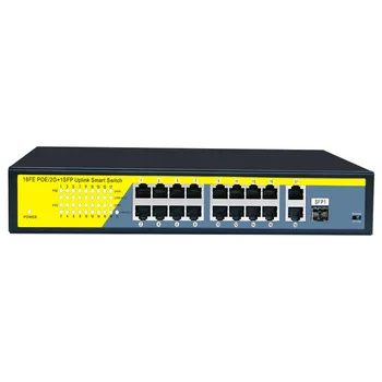 Kuwfi Неуправляемый коммутатор POE 52 в совместим со стандартом IEEE802.3AF/AT 16 портами для