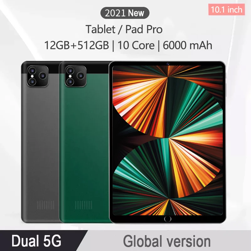 

New 10.1 inch Tablet Pad Pro Tablet android 5G 1920x1200 IPS 12GB RAM 512GB ROM Tablets 10 Core Dual 4G tablette