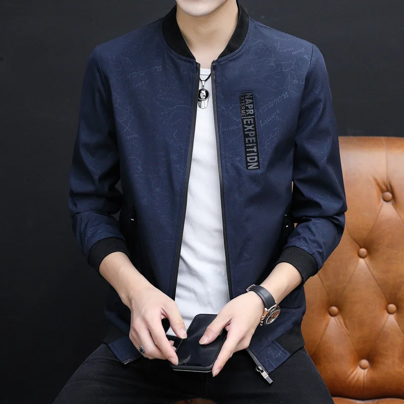 

Men's jacket spring and autumn new jacket Korean sports plus size casual youth shirt baseball uniform cardigan