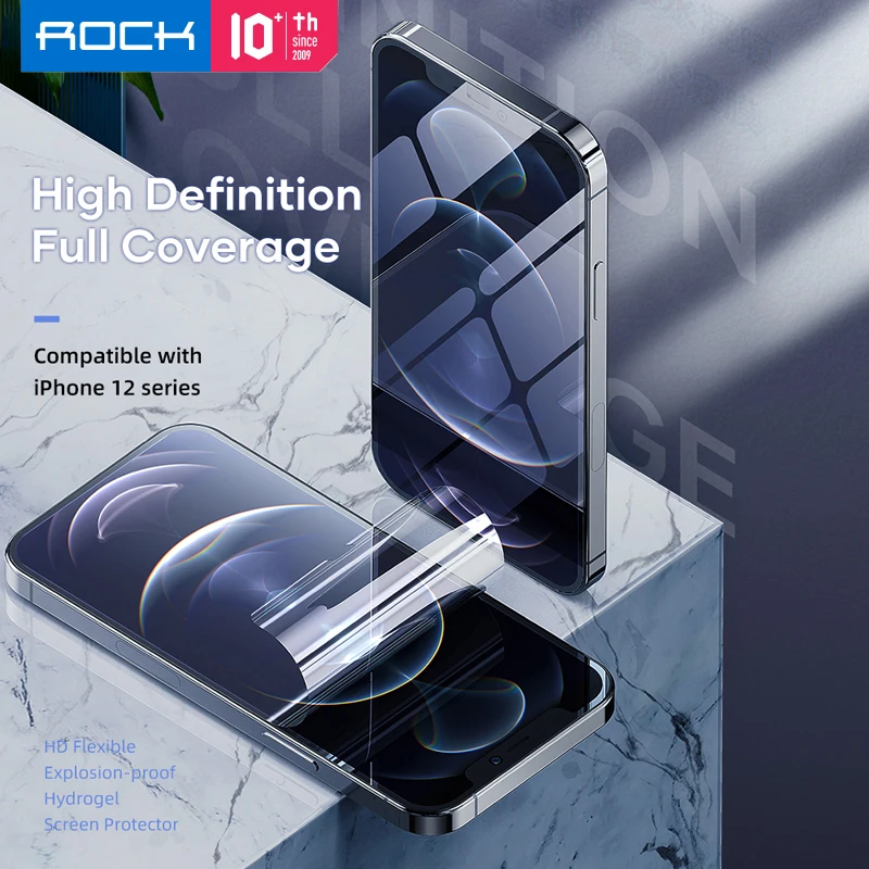 

For iPhone 12 Pro Screen Protector 0.14MM HD Full Coverage Anti-fingerprint Hydrogel Front Screen Film For iPhone12 Pro Max Rock