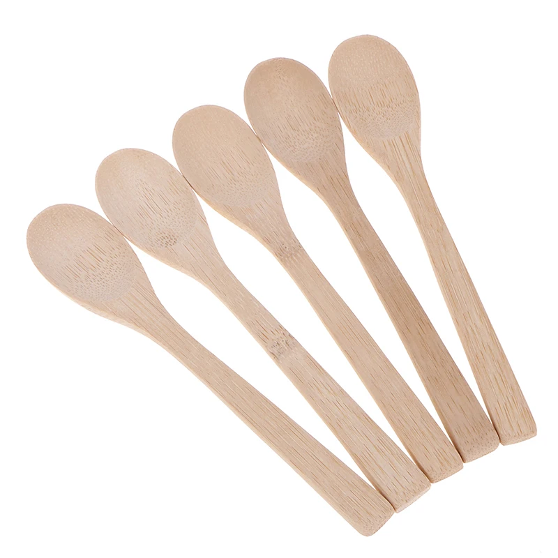 

5Pcs/6Pcs Bamboo Jam Spoon Ecofriendly Tableware Bamboo Scoop Coffee Honey Tea Spoon Stirrer Baby Honey Spoon Coffee Spoon