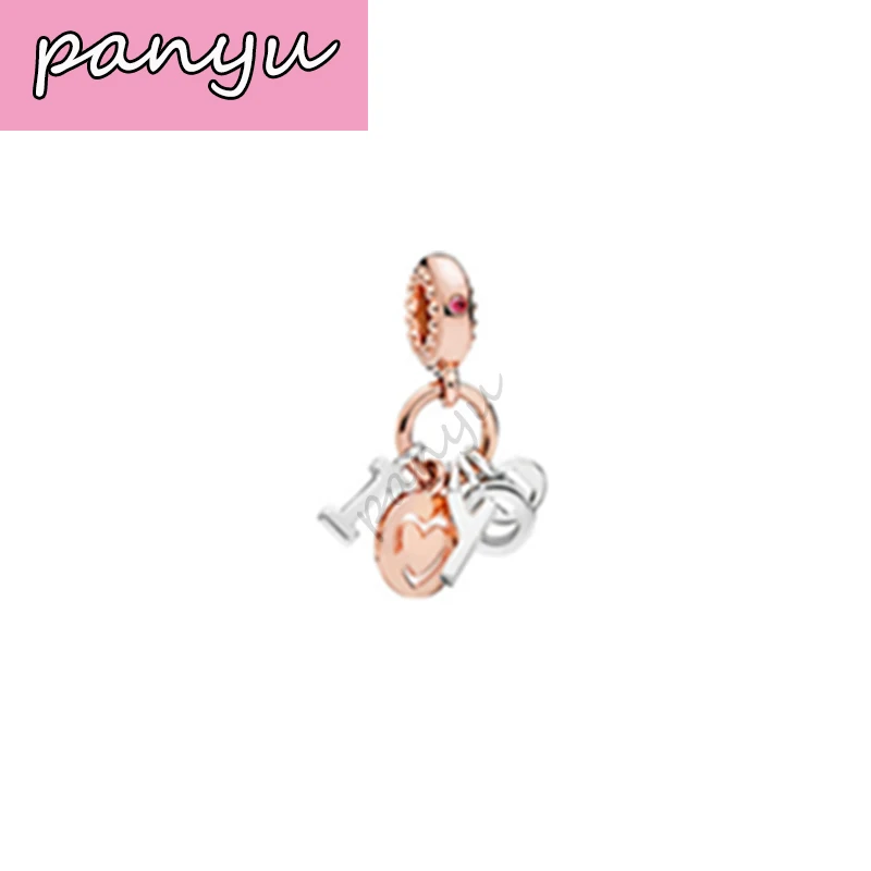Pandoras Подвески Серебро 925 розовое золото в форме сердца ювелирные изделия для Pandoras браслет и браслет бусины Подвески Украшения