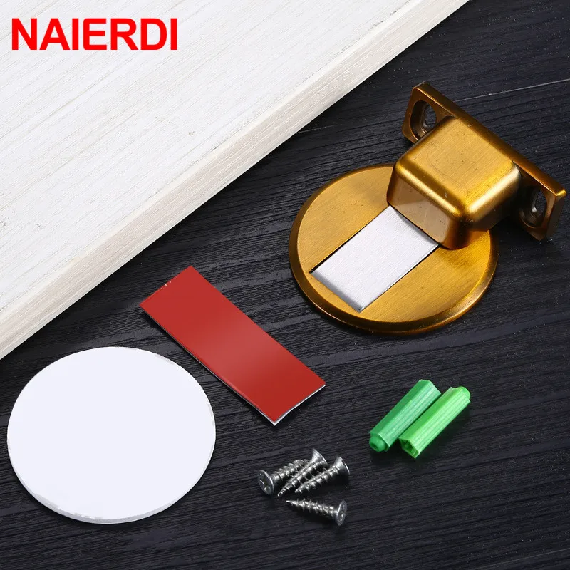 NAIERDI магнитный дверной замок из цинкового сплава упор скрытый держатель для пола