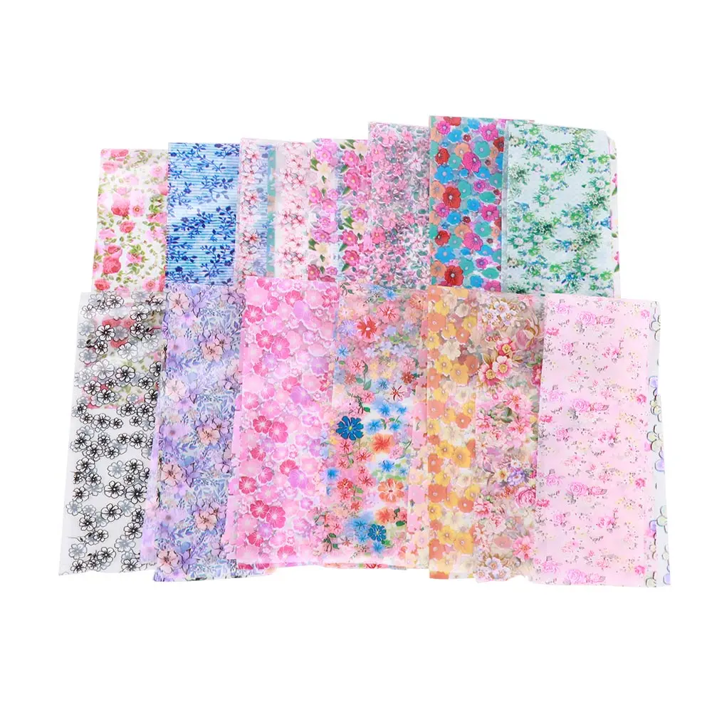 16 шт. смешанных цветов переводная фольга для дизайна ногтей Очаровательная